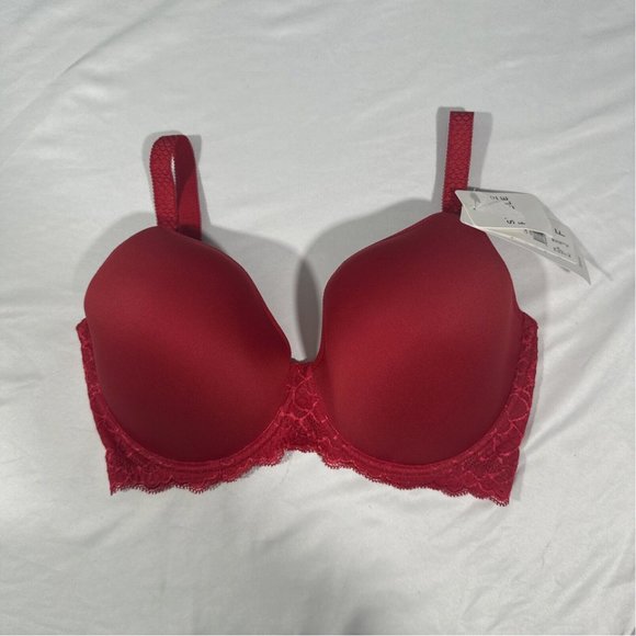 NWT $110 Simone Perele [ 32F ] Andora 3D Molded Underwire Bra Red #6217 - Picture 3 of 9